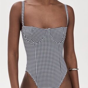 Good American Black and White One Piece Swimsuit